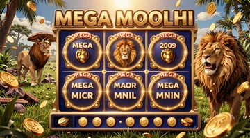 Mega Moolah progressiver Jackpot Slot mit afrikanischem Safari-Thema, L&ouml;wen und vier leuchtenden Jackpot-R&auml;dern